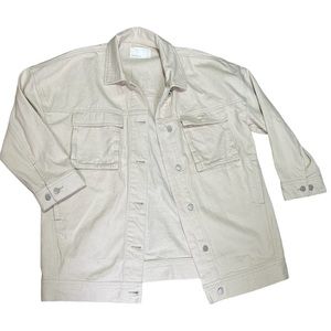 Oak + Fort Massive Oversized Cream Denim Jacket